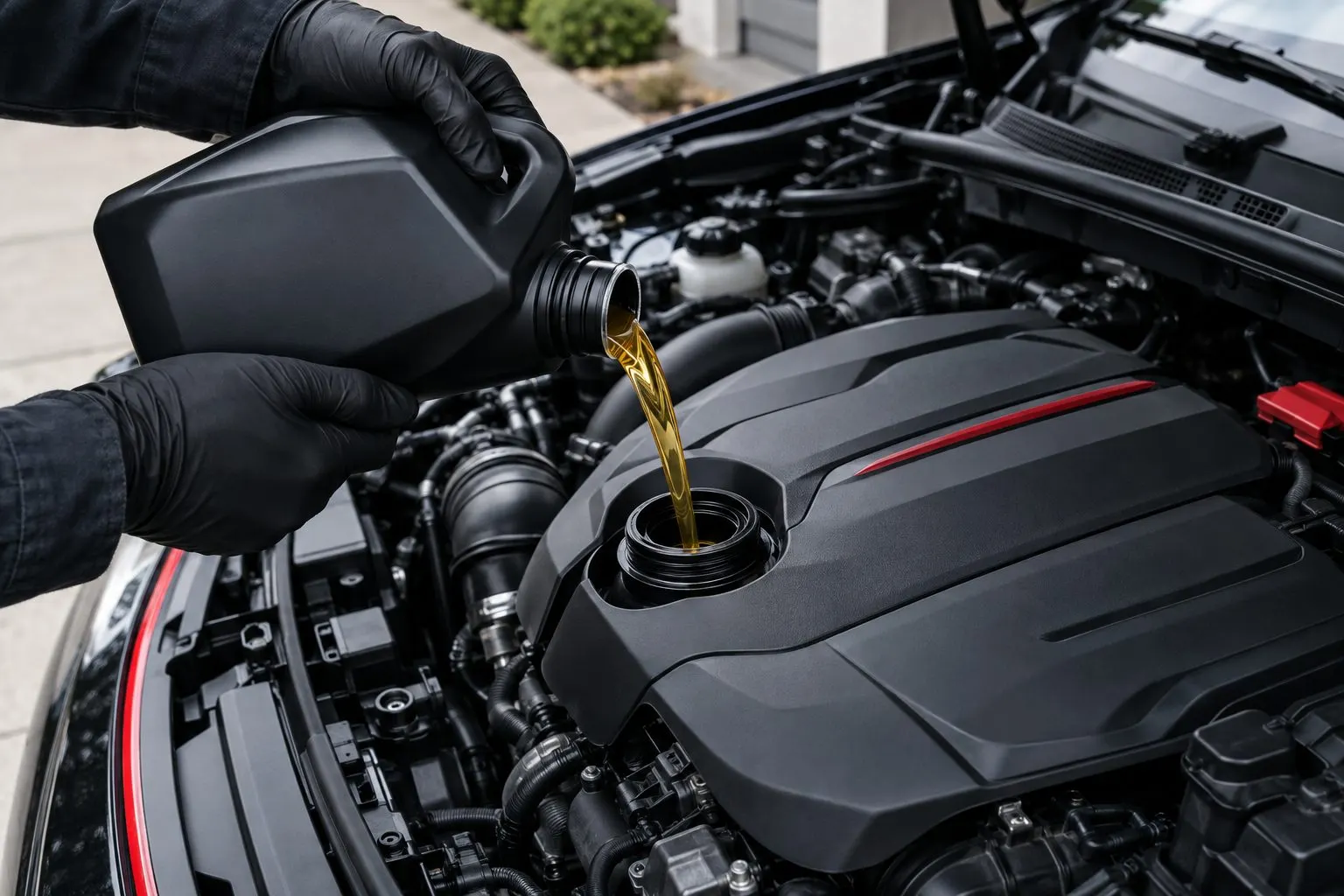 SPARK technician performing a synthetic oil change